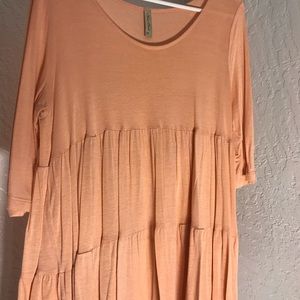 Peach Flowy 3/4 Sleeve Top